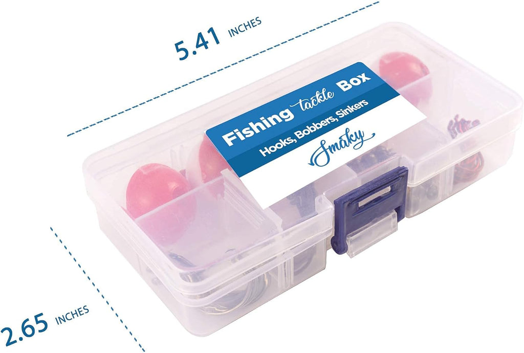 Fishing Tackle Kit Beginners Equipment 80 Pcs-Includes Fishing Hooks Bobbers Circle Octopus Hooks Sinkers| Starter Kit for Artificial and Live Baits (80-Pcs)