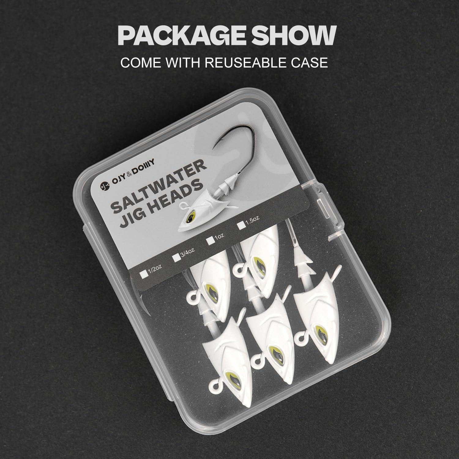 Saltwater Jig Head, Fish Eye Swimbait Jighead for Fishing Inshore/Offshore 1/2 3/4 1 1.5Oz with 7/0 Hooks for Redfish, Stripper, Seabass Etc.