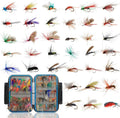 Fly Fishing Kit with Tackle Dry/Wet Fly Handcrafted Lures, Streamer for Trout, Bass, Salmon