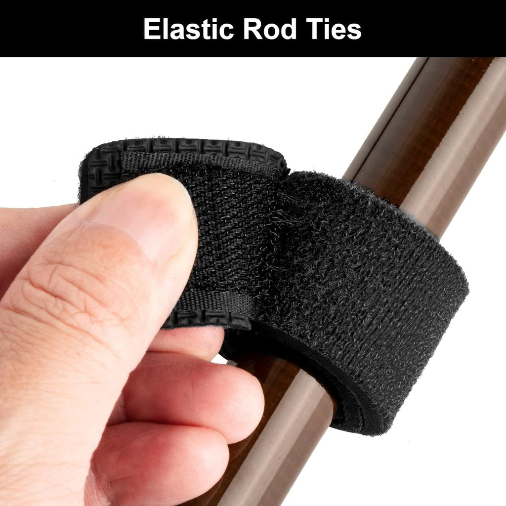 8 Pcs Fishing Rod Straps Adjustable Neoprene Ties Elastic Fishing Rod Tackle Belt Ties Casting Rod Straps for Fixed Casting Rods & Spinning Rods & Fly Rods Wrap Protectors