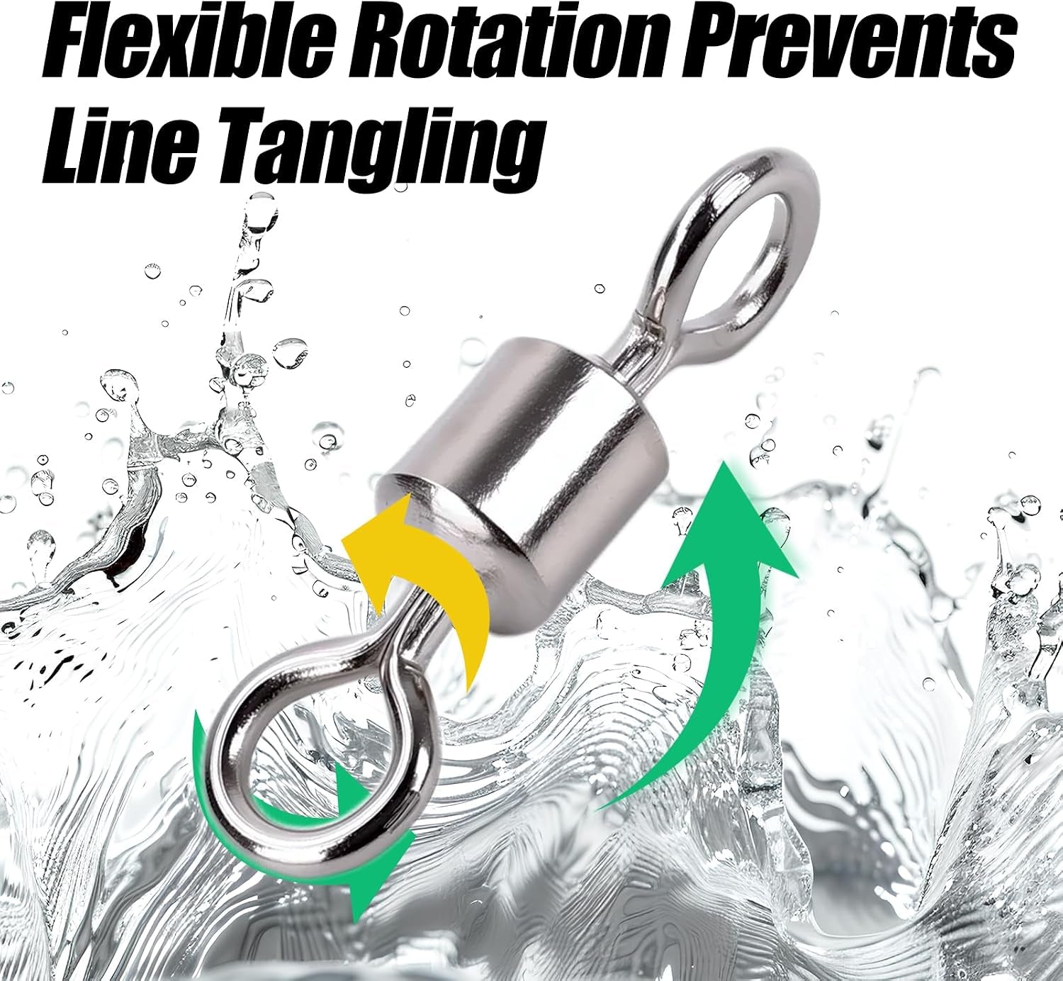 Ball Bearing Fishing Swivels Corrosion Resistant Barrel Swivel Tackle Swivel Gear for Freshwater and Saltwater Silver 100Pcs FS/ZH-01(10#)