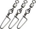 Fishing Snap Swivel High Strength Rolling Swivel with Coastlock Snap Steel Swivel 100LB Saltwater Freshwater Fishing Corrosion Resistant 50Pcs