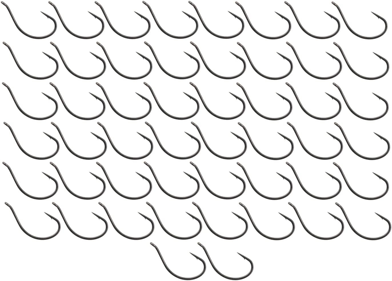 Drop Shot Hooks - Finesse Fishing Hooks for Bass and Walleye - Laser Sharp High Carbon Steel, Straight Shank for Soft Plastic Worm Rigs (50-Pack)