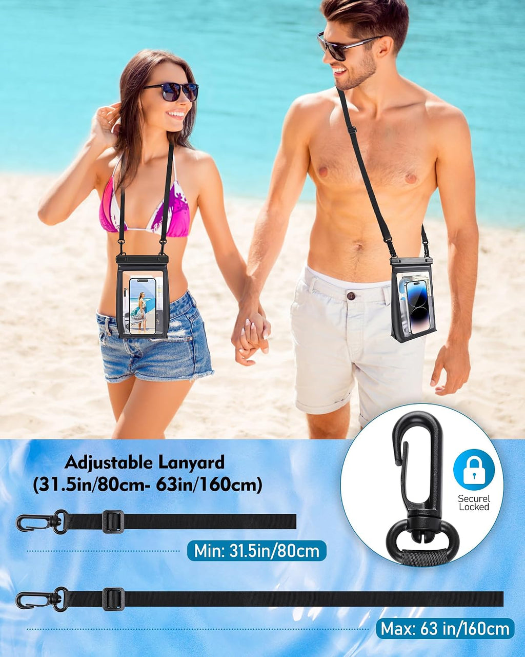 Large Capacity Waterproof Phone Pouch, Floating Dry Bag for Iphone 17 16 13 12 11 Pro Max Galaxy S22 S21 Waterproof Bag Sunscreen Glasses Storage Dry Pouch for Swimming Rafting Boating