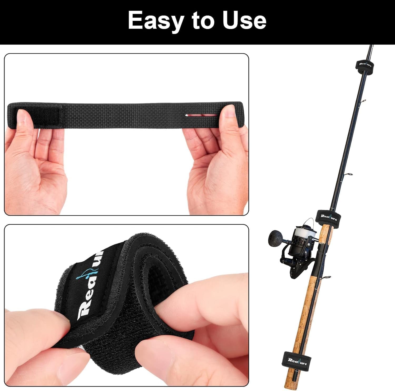 8 Pcs Fishing Rod Straps Adjustable Neoprene Ties Elastic Fishing Rod Tackle Belt Ties Casting Rod Straps for Fixed Casting Rods & Spinning Rods & Fly Rods Wrap Protectors