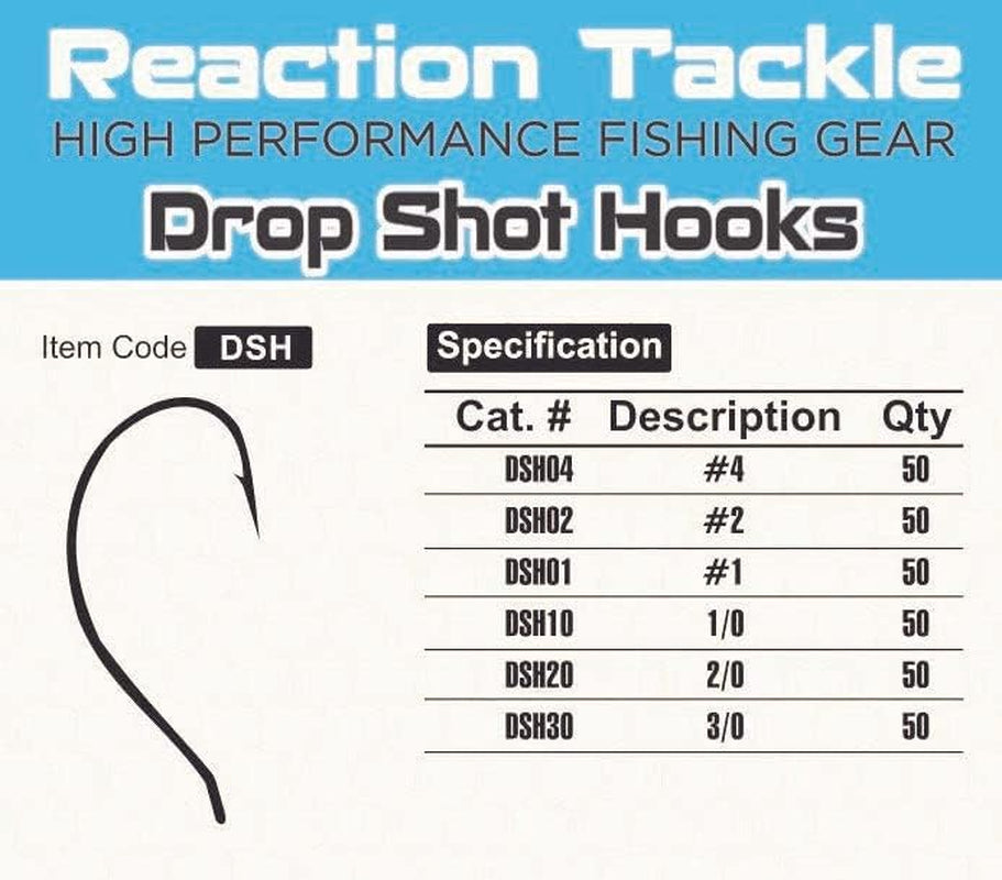 Drop Shot Hooks - Finesse Fishing Hooks for Bass and Walleye - Laser Sharp High Carbon Steel, Straight Shank for Soft Plastic Worm Rigs (50-Pack)