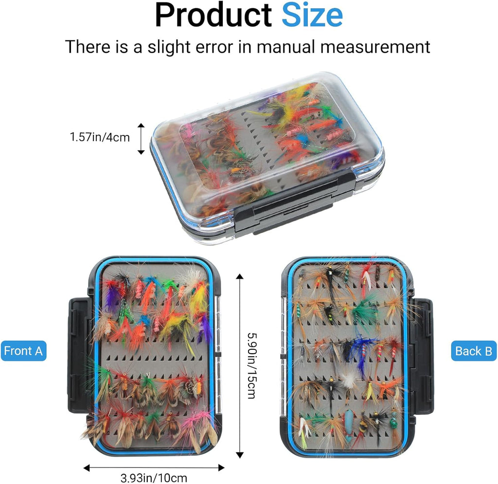 Fly Fishing Kit with Tackle Dry/Wet Fly Handcrafted Lures, Streamer for Trout, Bass, Salmon