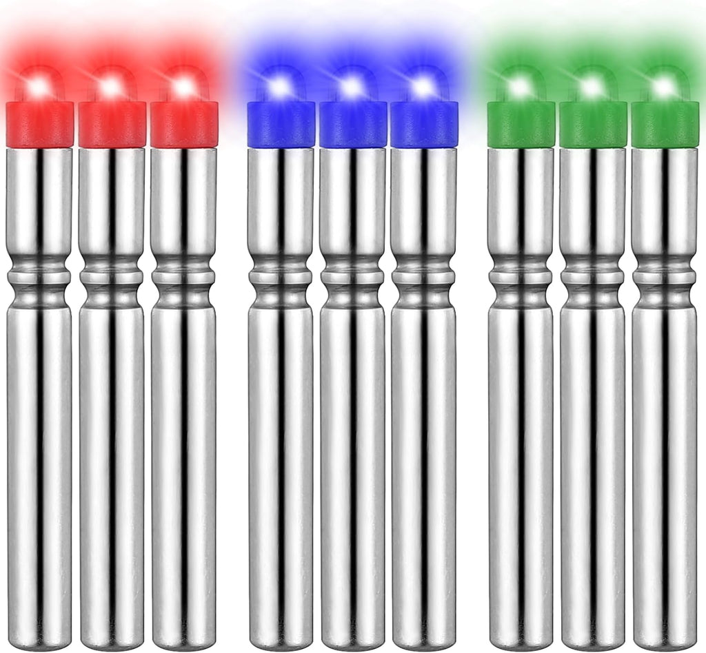 9 Pcs Fishing LED Bobber Light Replacement for Lures Fishing Glow Sticks Night Fish Light up Bobbers Floats and Rod Tips