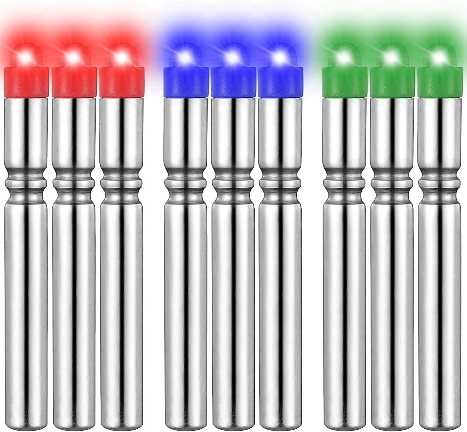 9 Pcs Fishing LED Bobber Light Replacement for Lures Fishing Glow Sticks Night Fish Light up Bobbers Floats and Rod Tips