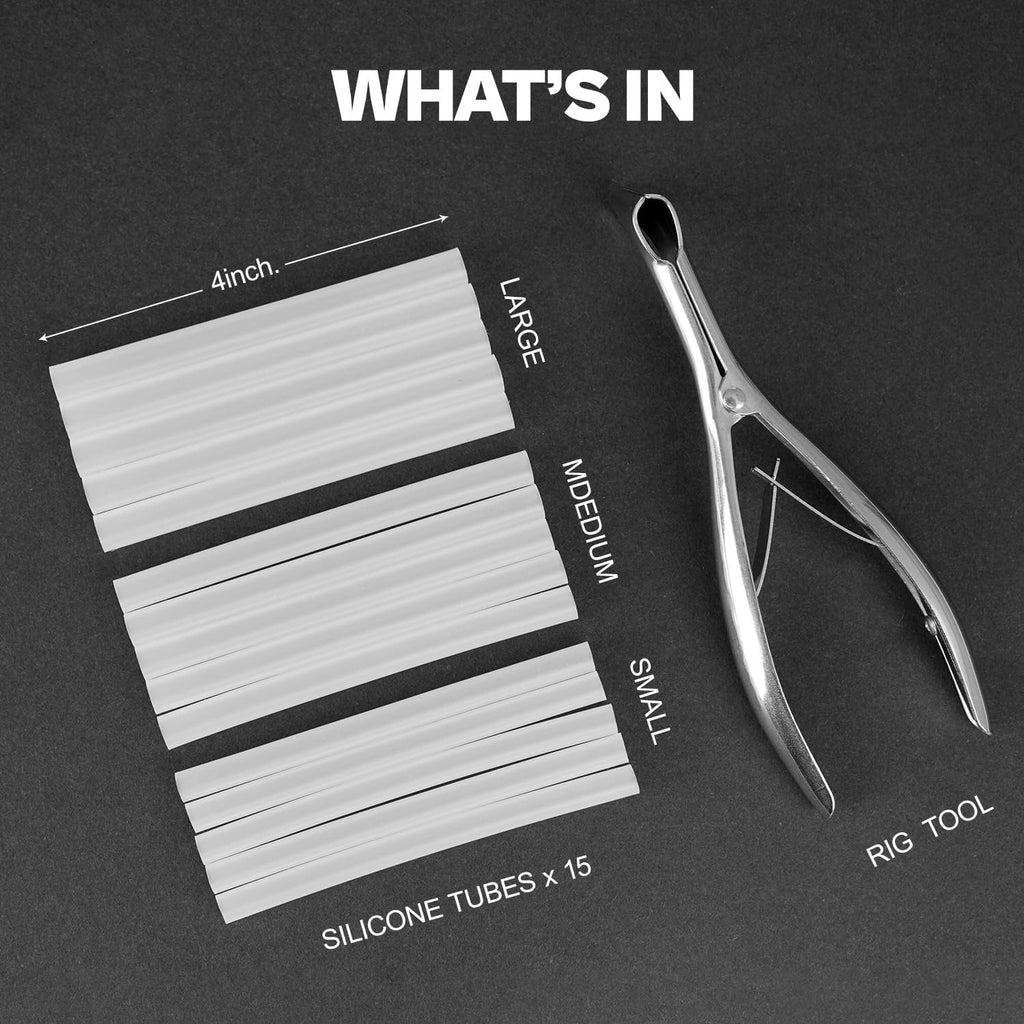 Wacky Rig O Ring Tool Kit - 15 Silicone Tubing (S/M/L) with Stainless Steel Tool for Senko Worms