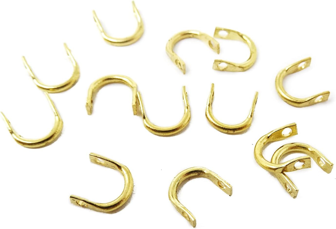 200PCS Easy Spin Spinner Clevis U-Shaped Brass Links Fishing Clevis Fishing Spoons Blades Spinnerbait Parts Inline Spinner Making Freshwater Saltwater (2 Color)