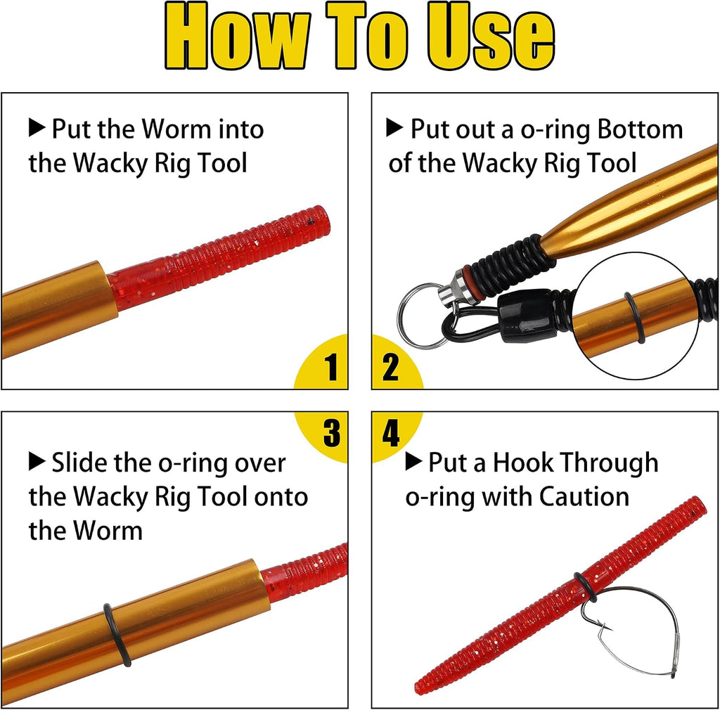 Wacky Rig Kit for Bass Fishing,136Pcs Fishing Box Including Jig Head,Weedless Hooks,O-Rings,Worm Bait,Fishing Hooks,Weight Sinker,Wacly Rig Tools for Saltwater Freshwater