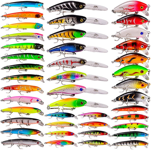 BAIKALBASS Assorted Hard-Bait Lure Kit, 43-Piece