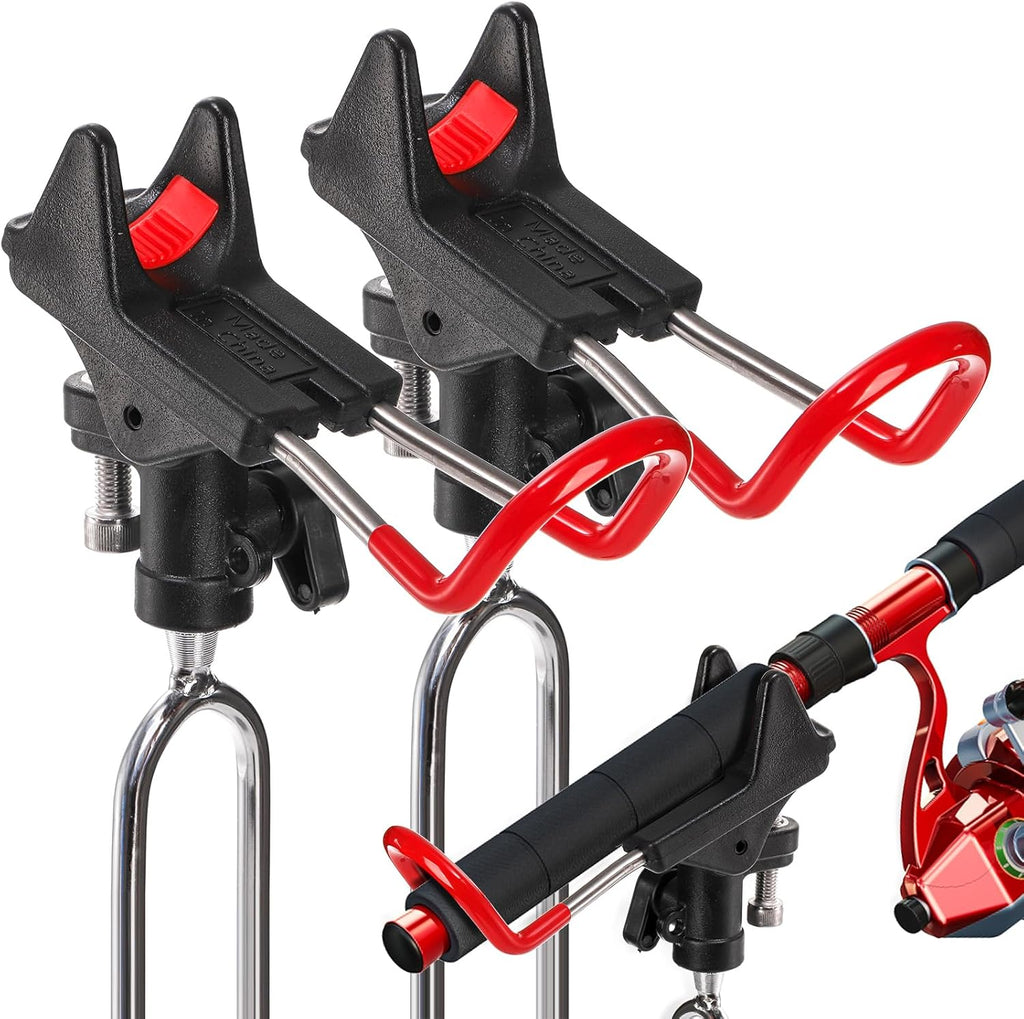 2 Pack Fishing Rod Holders - 360 Degree Adjustable Fishing Pole Rack Stand for Bank, Beach, Ground, Gifts for Men