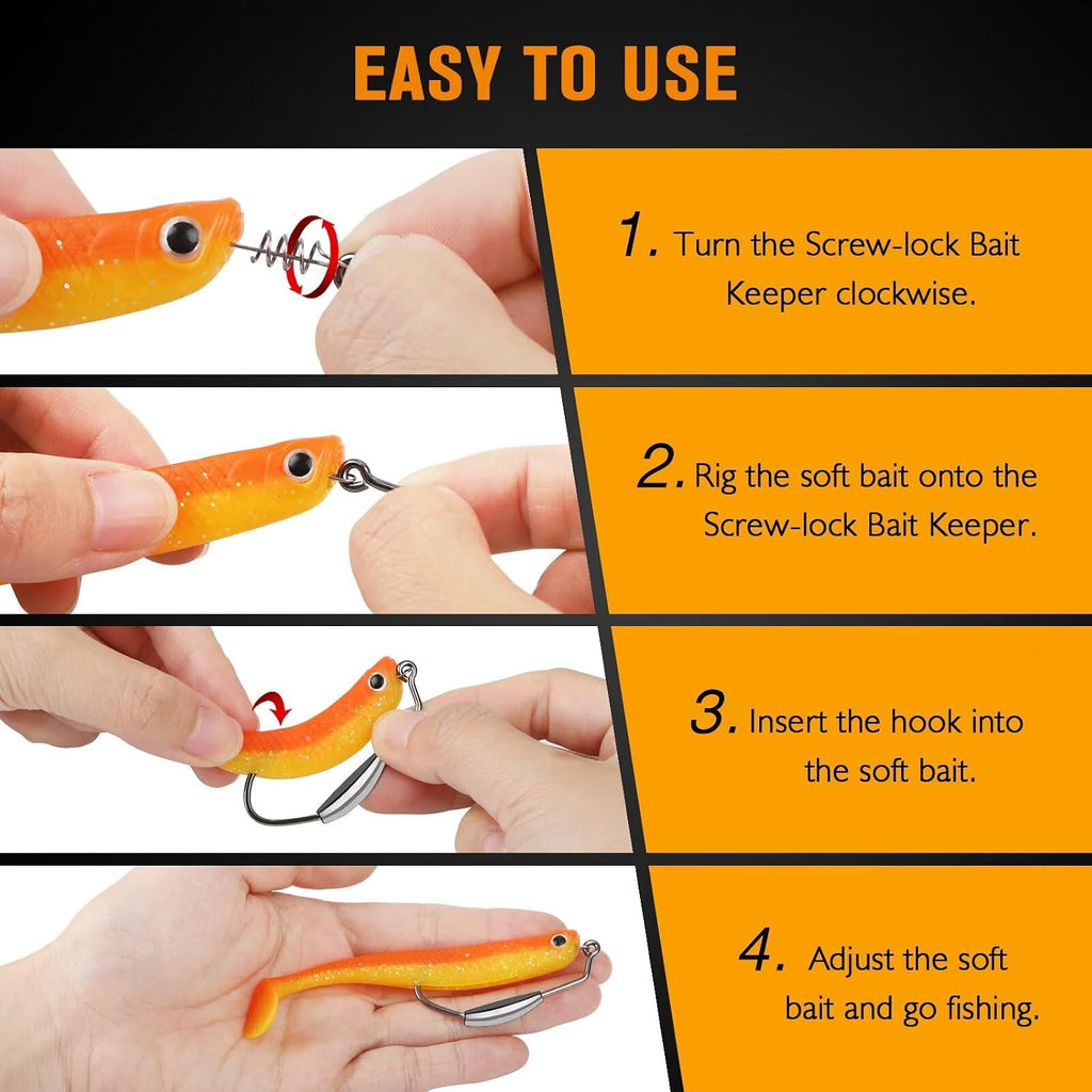 12PCS/44PCS Weighted Swimbait Hooks Weighted Fishing Hooks Saltwater Freshwater Worm Weedless Hooks for Bass Fishing 3/0 4/0 5/0